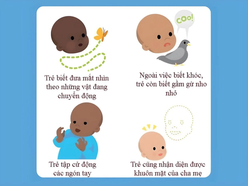 Bé 2 3 tháng tuổi biết làm gì