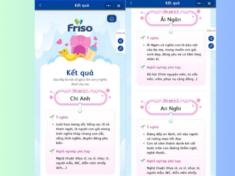 những tên đẹp cho bé gái