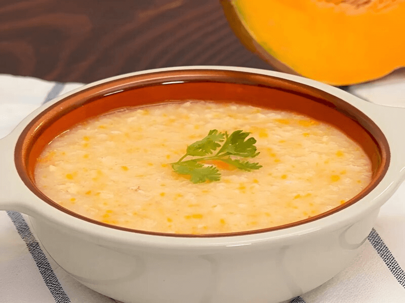 cháo bắp nấu tôm tươi