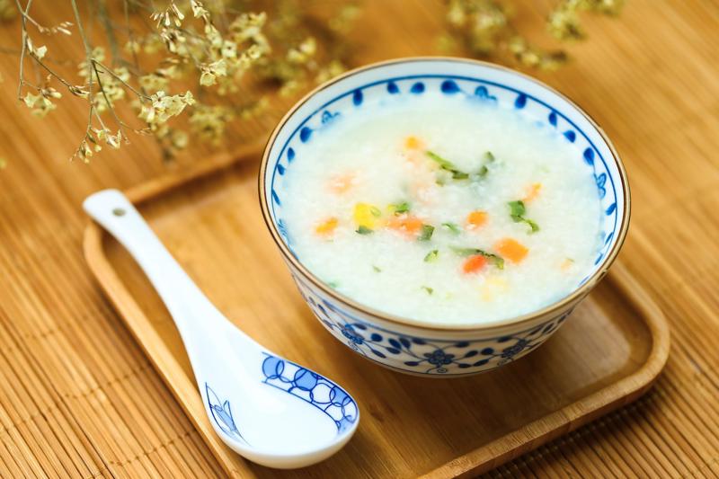 cháo vịt với cà rốt