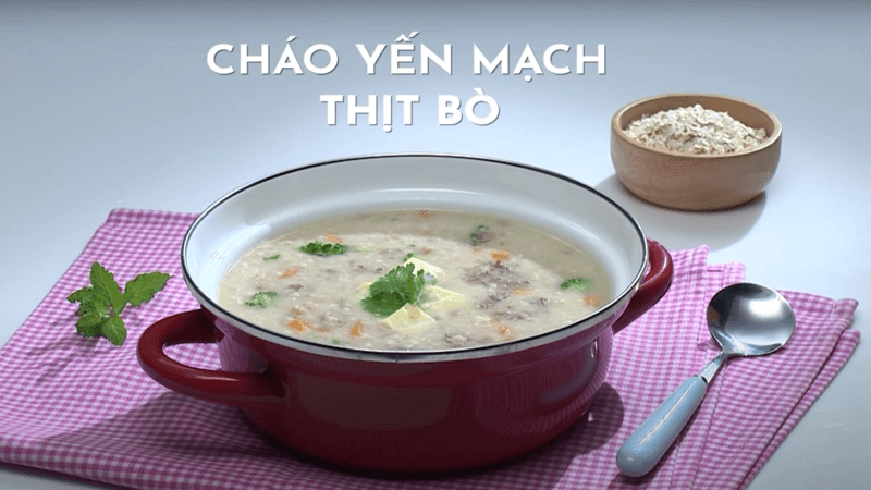 cháo yến mạch thịt bò