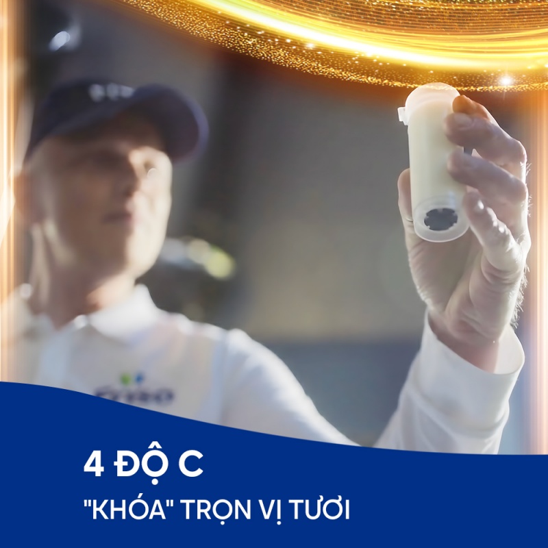 Nhiệt độ bảo quản sữa xuyên suốt dưới 4°C giúp khóa trọn vị tươi
