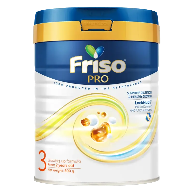 Sữa Friso Pro 3 chứa đạm dễ tiêu hóa giúp trẻ êm bụng