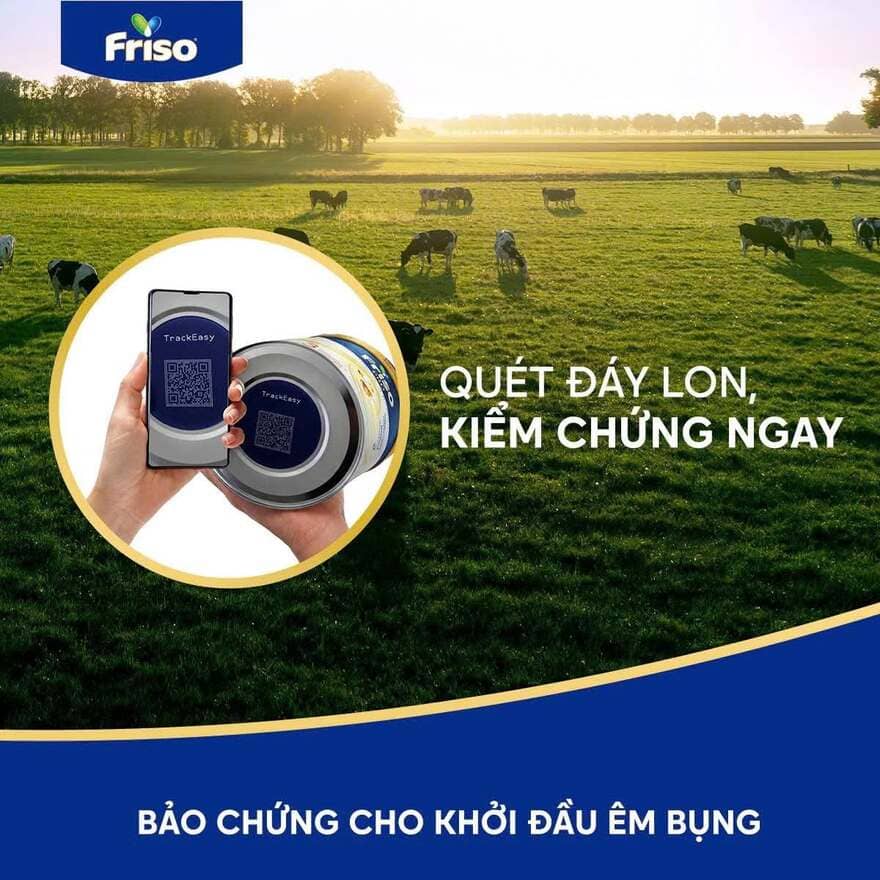 Sữa êm bụng Friso Pro ứng dụng công nghệ TrackEasy truy xuất nguồn gốc