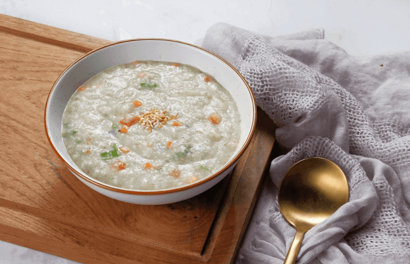 ếch nấu cháo cho bé